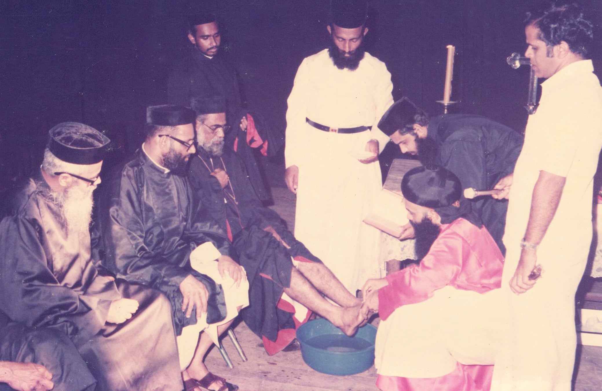 Foot washing ceremony at St Mary's